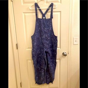Aerie Overalls - Blue Floral size Large